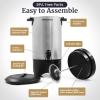 Elite Gourmet CCM040 Stainless Steel 40 Cup Coffee Urn Removable Filter For Easy Cleanup, Two Way Dispenser with Cool-Touch Handles Electric Coffee Maker Urn, Stainless Steel(40 Cup)