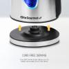 Elite Gourmet EKT-1271 Ultimate 1.7 Liter Electric Kettle – Stainless Steel Design & Cordless 360° Base, Stylish Blue LED Interior, Handy Auto Shut-Off Function – Quickly Boil Water For Tea & More(Stainless Steel)
