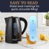 Elite Gourmet EKT-1271 Ultimate 1.7 Liter Electric Kettle – Stainless Steel Design & Cordless 360° Base, Stylish Blue LED Interior, Handy Auto Shut-Off Function – Quickly Boil Water For Tea & More(Black)