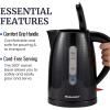 Elite Gourmet EKT-1271 Ultimate 1.7 Liter Electric Kettle – Stainless Steel Design & Cordless 360° Base, Stylish Blue LED Interior, Handy Auto Shut-Off Function – Quickly Boil Water For Tea & More(Black)