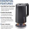 Elite Gourmet EKT1821 1.8L Double Wall Insulated, Cool-Touch 1500W Kettle w/Stainless Steel Interior & Lid, 360° Swivel Base for Cord Free Serving, Power On Lever, Auto Shut-Off, Boil Dry, Black(1.8 Quarts)