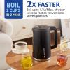 Elite Gourmet EKT1821 1.8L Double Wall Insulated, Cool-Touch 1500W Kettle w/Stainless Steel Interior & Lid, 360° Swivel Base for Cord Free Serving, Power On Lever, Auto Shut-Off, Boil Dry, Black(1.8 Quarts)
