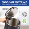 Elite Gourmet EKT1821 1.8L Double Wall Insulated, Cool-Touch 1500W Kettle w/Stainless Steel Interior & Lid, 360° Swivel Base for Cord Free Serving, Power On Lever, Auto Shut-Off, Boil Dry, Black(1.8 Quarts)