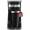 Elite Gourmet EHC-112B Personal Single-Serve Compact Coffee Maker Brewer Includes 14Oz. Thermal Travel Mug with Stainless Steel Interior, Compatible with Coffee Grounds, Reusable Filter, Black(Black)
