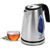 Elite Gourmet EKT-1271 Ultimate 1.7 Liter Electric Kettle – Stainless Steel Design & Cordless 360° Base, Stylish Blue LED Interior, Handy Auto Shut-Off Function – Quickly Boil Water For Tea & More(Stainless Steel)