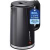 Elite Gourmet EKT1821 1.8L Double Wall Insulated, Cool-Touch 1500W Kettle w/Stainless Steel Interior & Lid, 360° Swivel Base for Cord Free Serving, Power On Lever, Auto Shut-Off, Boil Dry, Black(1.8 Quarts)