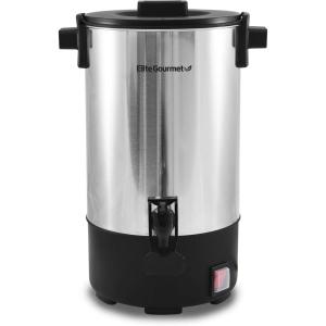 Elite Gourmet CCM-035# Maxi-Matic 30 Cup Stainless Steel Coffee Urn Removable Filter For Easy Cleanup, Two Way Dispenser with Cool-Touch Handles Electric Coffee Maker Urn, Stainless Steel(30 Cup)