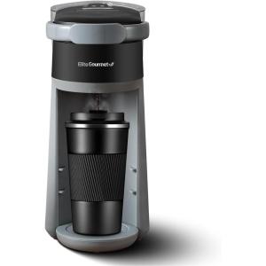 Elite Gourmet EHC-5055# Automatic Brew & Drip Coffee Maker with Pause N Serve Reusable Filter, On/Off Switch, Water Level Indicator, Black(16 ounces)