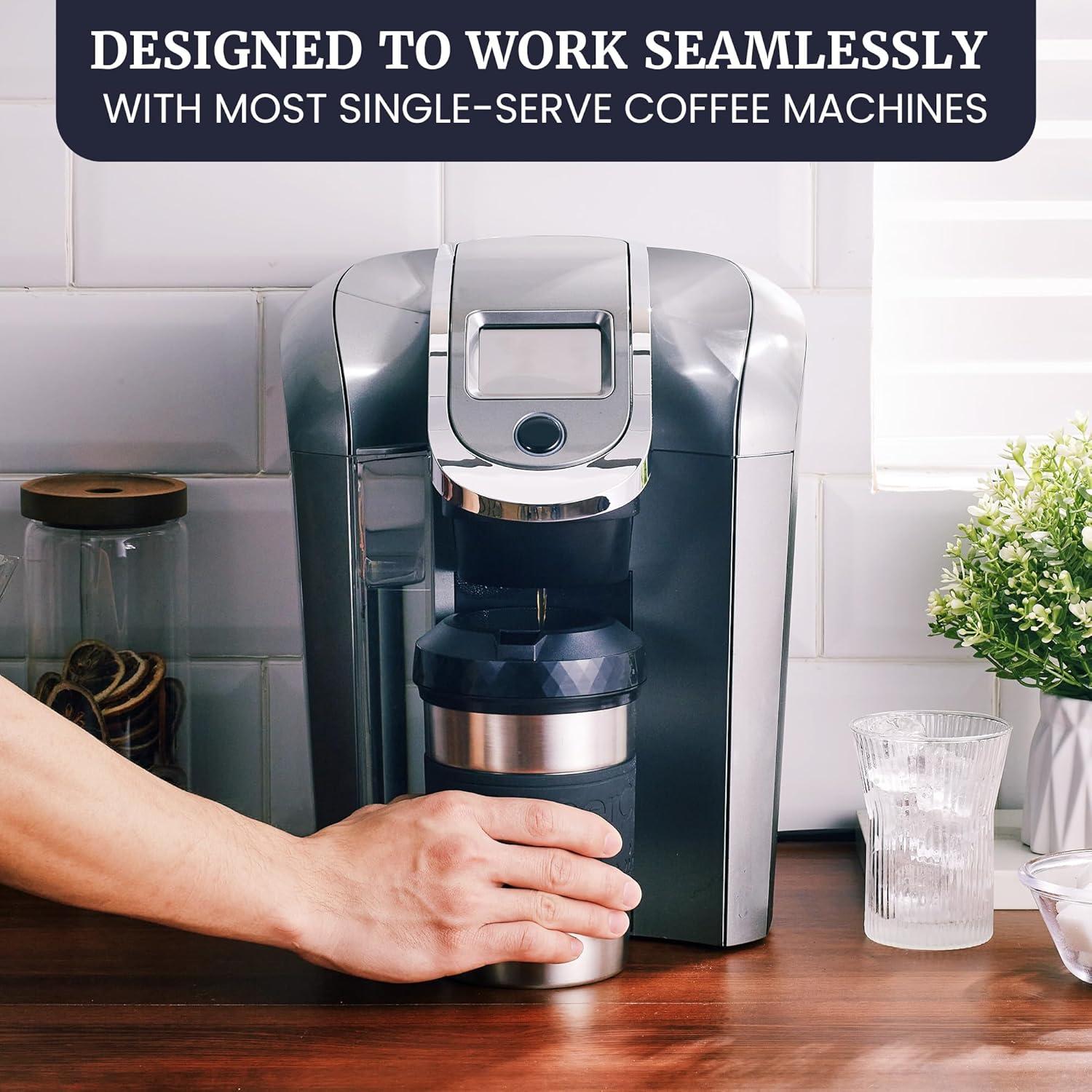 image:imageHyperChiller HC2BG Patented Iced CoffeeBeverage Cooler NEW IMPROVEDSTRONGER AND MORE DURABLE Ready in One Minute Reusable for Iced Tea Wine Spirits Alcohol Juice 125 Oz Slate BlueStainless Steel