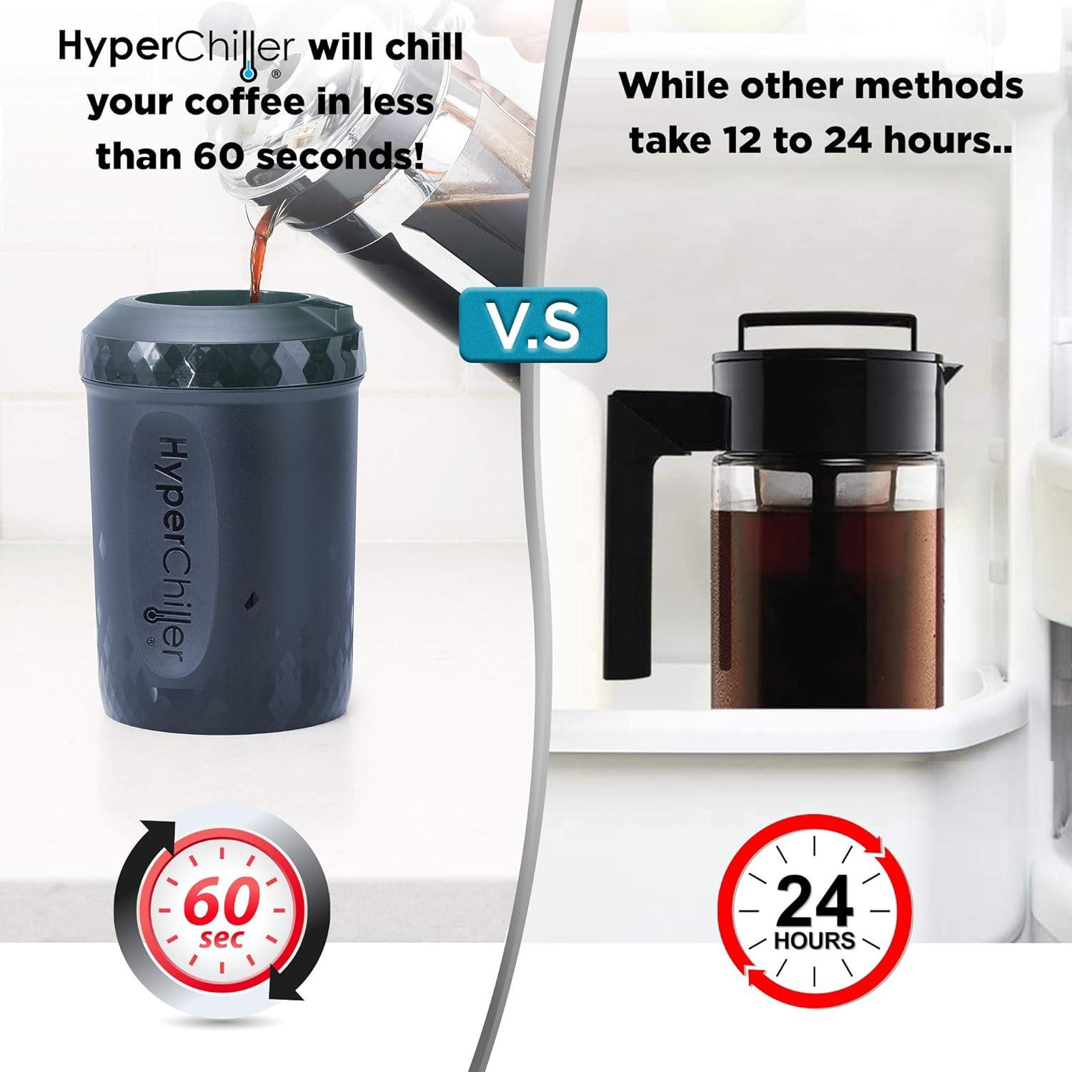 image:imageHyperChiller HC2BG Patented Iced CoffeeBeverage Cooler NEW IMPROVEDSTRONGER AND MORE DURABLE Ready in One Minute Reusable for Iced Tea Wine Spirits Alcohol Juice 125 Oz Slate BlueSlate Blue