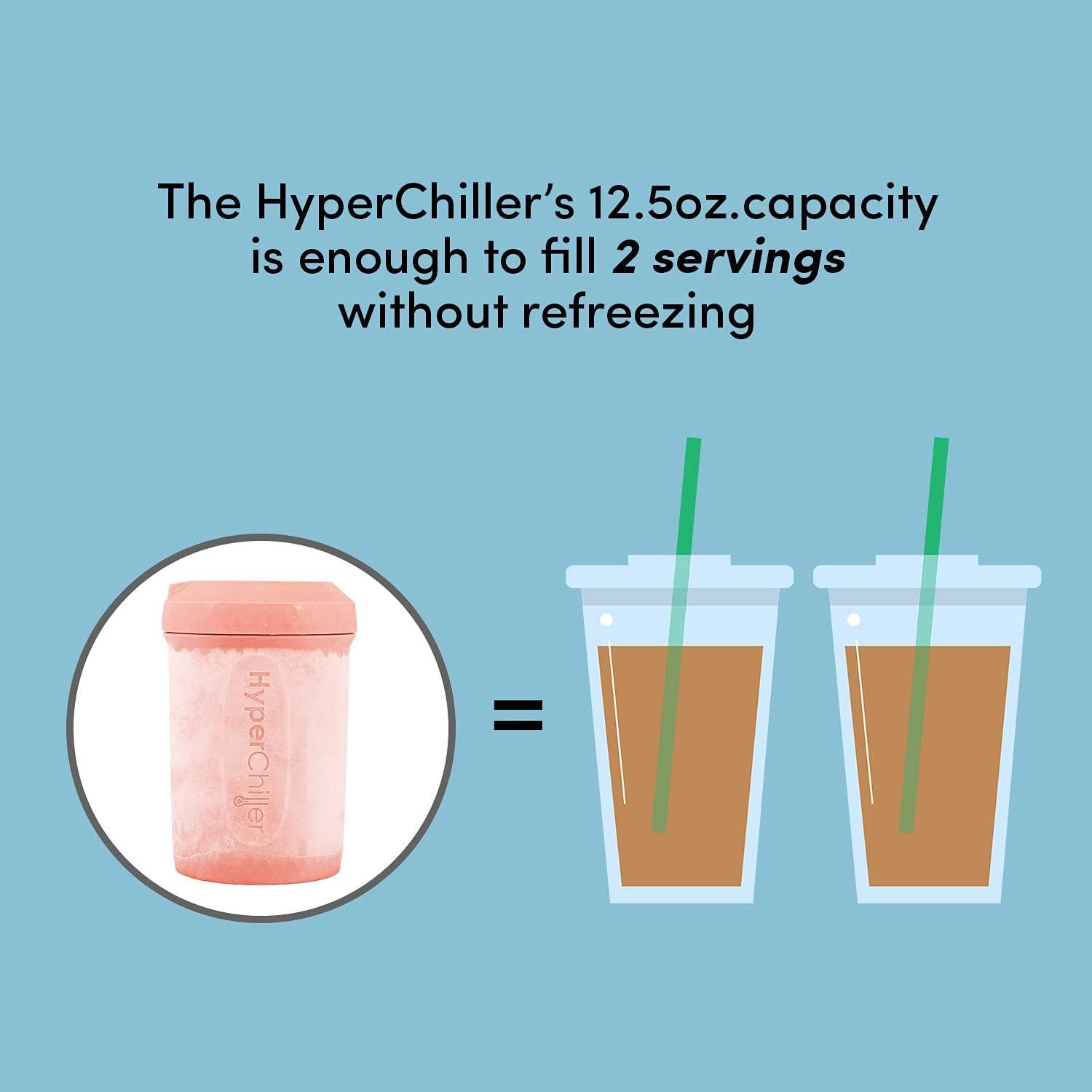 image:imageHyperChiller HC2BG Patented Iced CoffeeBeverage Cooler NEW IMPROVEDSTRONGER AND MORE DURABLE Ready in One Minute Reusable for Iced Tea Wine Spirits Alcohol Juice 125 Oz Slate BlueRose Gold