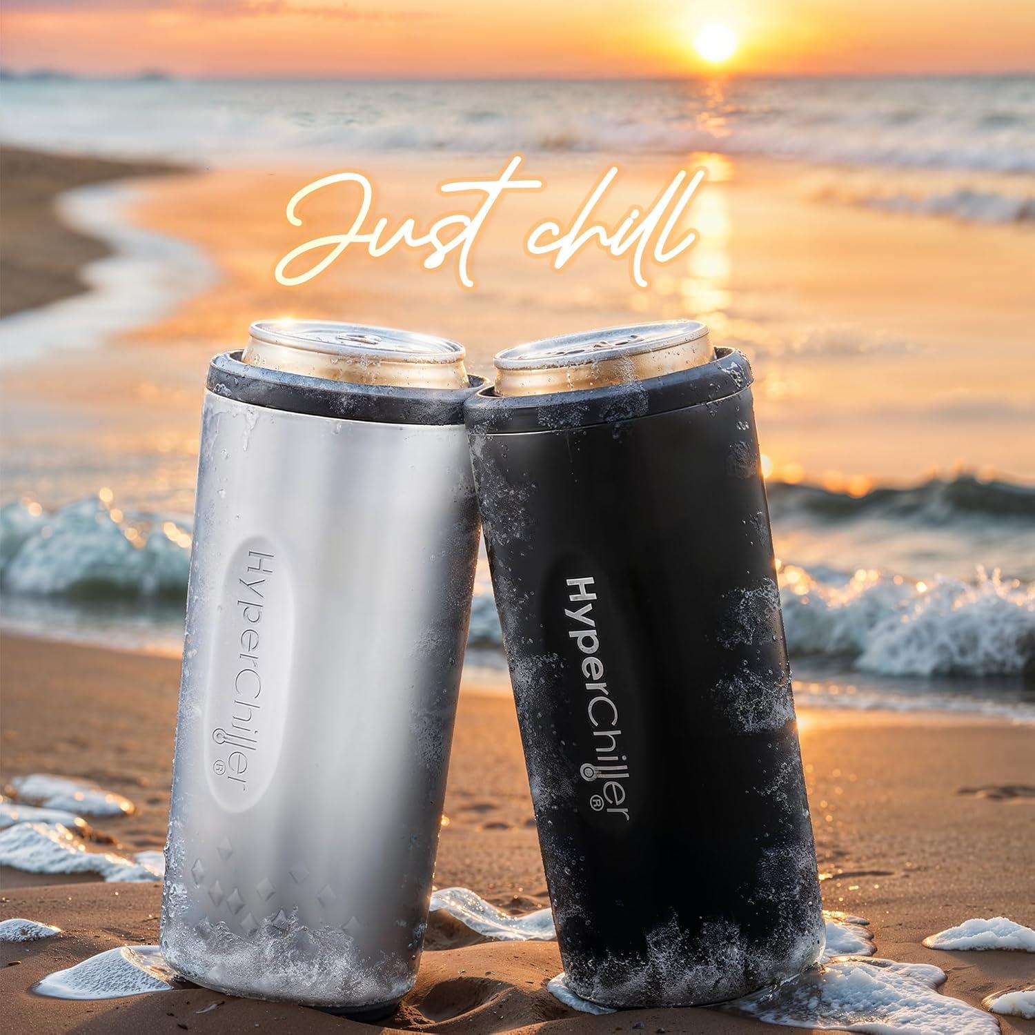 image:imageHyperChiller HC2CB Patented Iced CoffeeBeverage Cooler NEW IMPROVEDSTRONGER AND MORE DURABLE Ready in One Minute Reusable for Iced Tea Wine Spirits Alcohol Juice 125 Oz Charcoal BlackBlack