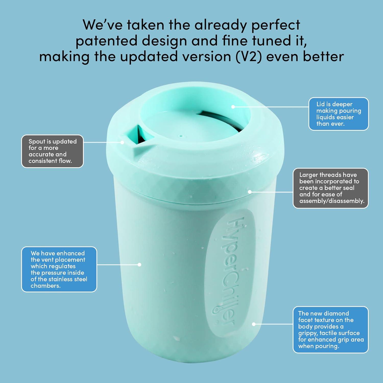 image:imageHyperChiller HC2M Patented Iced CoffeeBeverage Cooler NEW IMPROVEDSTRONGER AND MORE DURABLE Ready in One Minute Reusable for Iced Tea Wine Spirits Alcohol Juice 125 Oz SpearmintAqua Sky