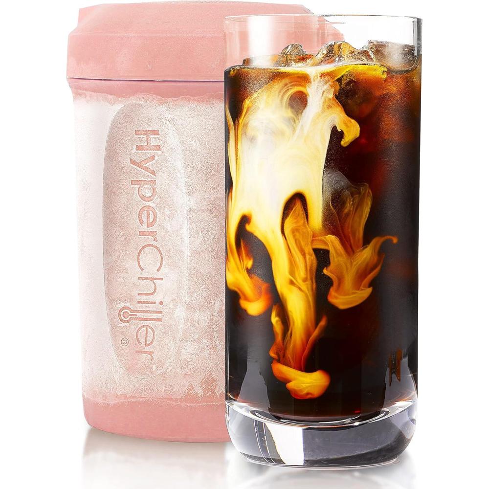 image:imageHyperChiller HC2BG Patented Iced CoffeeBeverage Cooler NEW IMPROVEDSTRONGER AND MORE DURABLE Ready in One Minute Reusable for Iced Tea Wine Spirits Alcohol Juice 125 Oz Slate BlueRose Gold