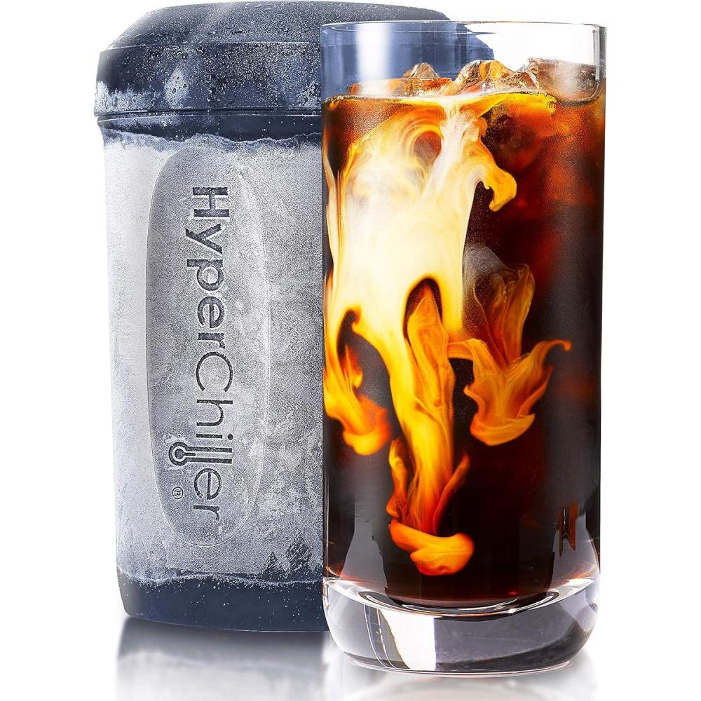 image:imageHyperChiller HC2BG Patented Iced CoffeeBeverage Cooler NEW IMPROVEDSTRONGER AND MORE DURABLE Ready in One Minute Reusable for Iced Tea Wine Spirits Alcohol Juice 125 Oz Slate BlueSlate Blue
