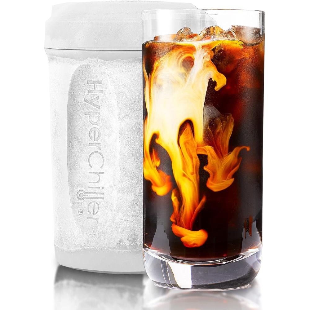 image:imageHyperChiller HC2CB Patented Iced CoffeeBeverage Cooler NEW IMPROVEDSTRONGER AND MORE DURABLE Ready in One Minute Reusable for Iced Tea Wine Spirits Alcohol Juice 125 Oz Charcoal BlackWhite