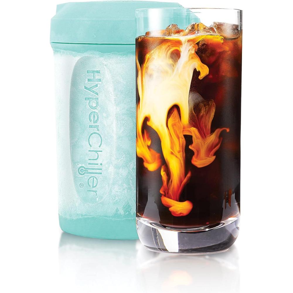 image:imageHyperChiller HC2M Patented Iced CoffeeBeverage Cooler NEW IMPROVEDSTRONGER AND MORE DURABLE Ready in One Minute Reusable for Iced Tea Wine Spirits Alcohol Juice 125 Oz SpearmintAqua Sky