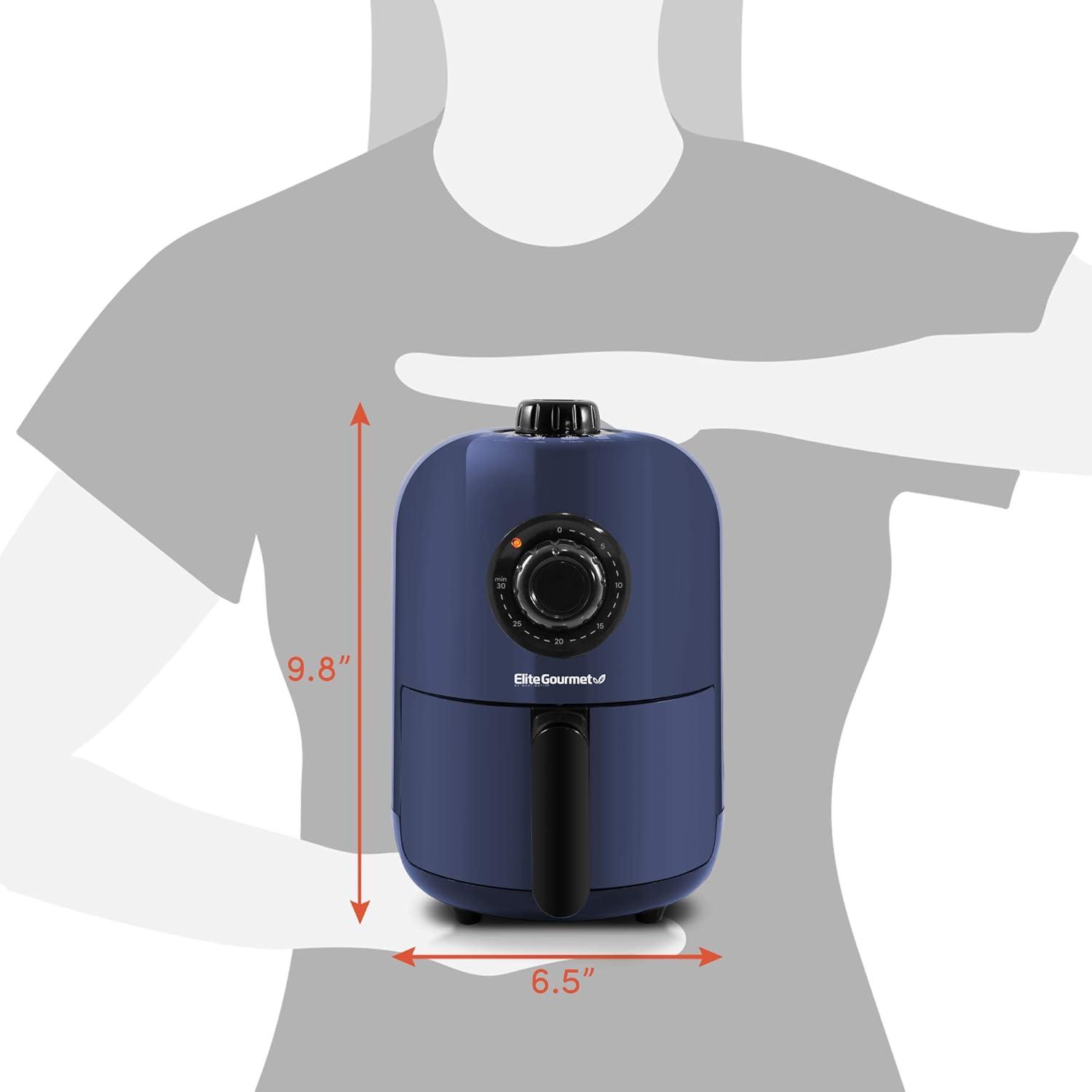 image:imageElite Gourmet EAF2612DX Personal 21Qt Compact Space Saving Programmable Hot Air Fryer OilLess Healthy Cooker Timer amp Temperature Controls 1000W BlackBlue Gray