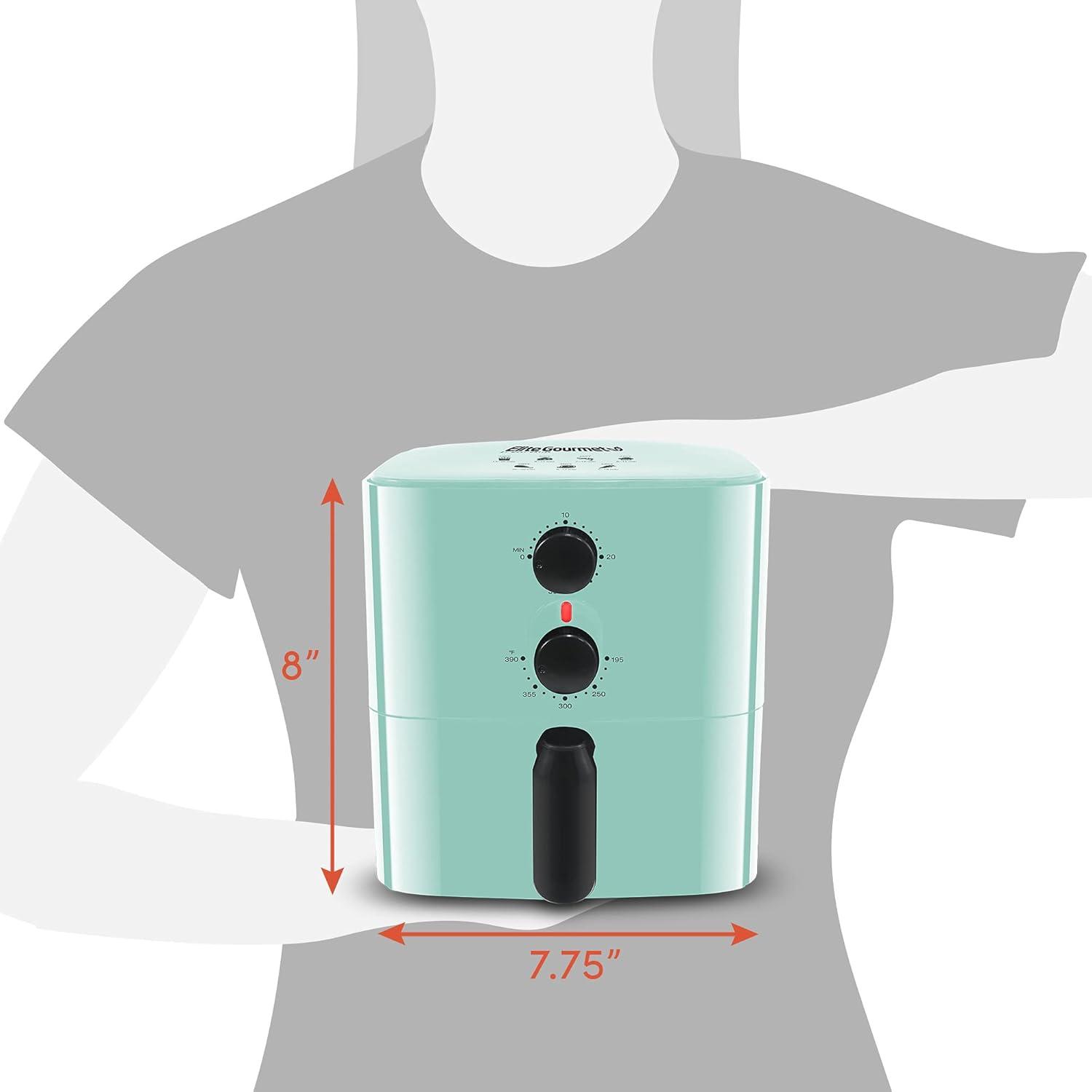 image:imageElite Gourmet EAF3218BL Personal 11Qt Compact Space Saving Electric Hot Air Fryer OilLess Healthy Cooker Timer amp Temperature Controls PFOA Free MintMint