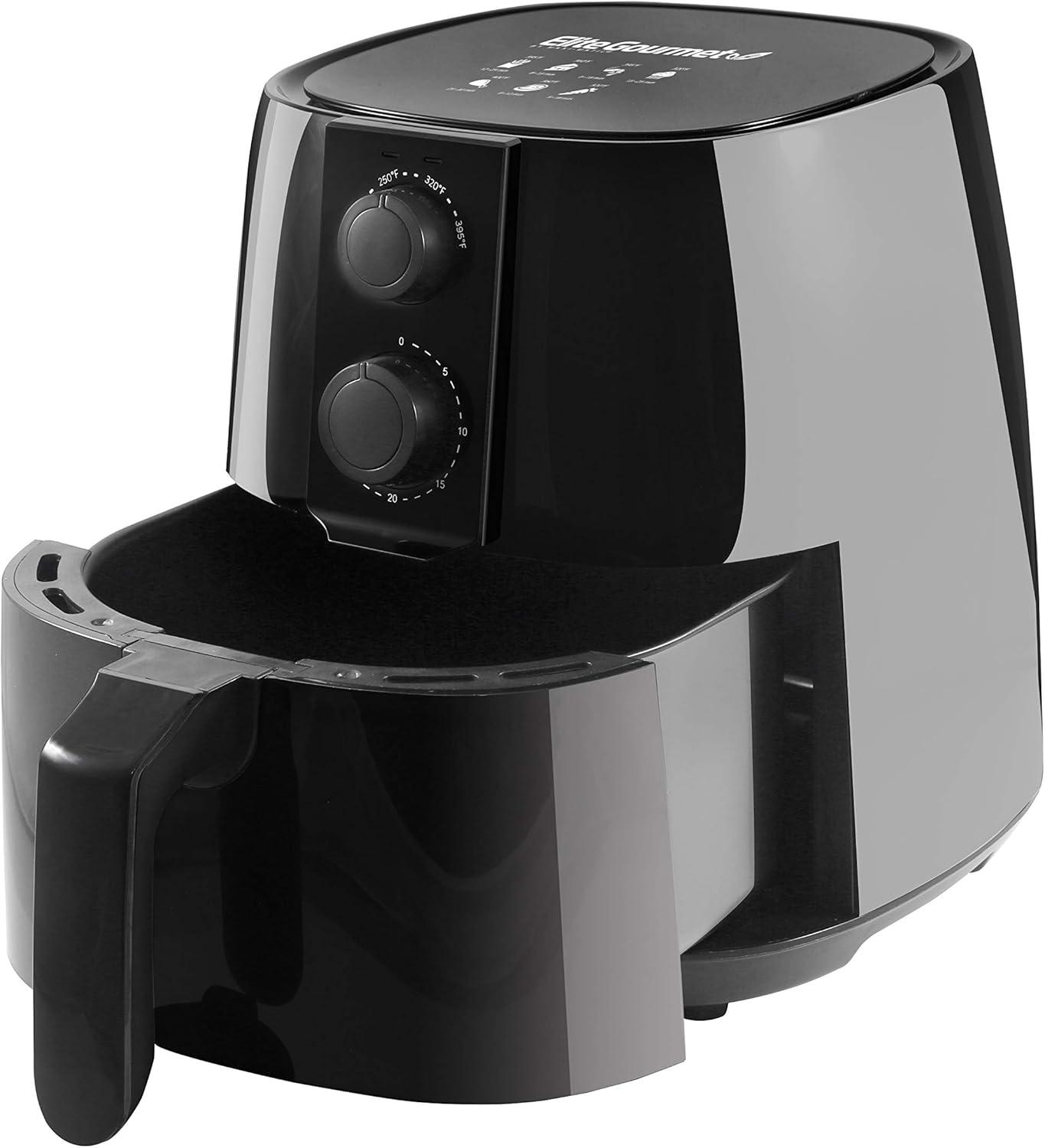 image:imageElite Gourmet EAF4617X Electric Digital Hot Air Fryer 1350Watts OilLess Healthy Cooker Timer amp Temperature Controls 4 Quart Black4 Quart