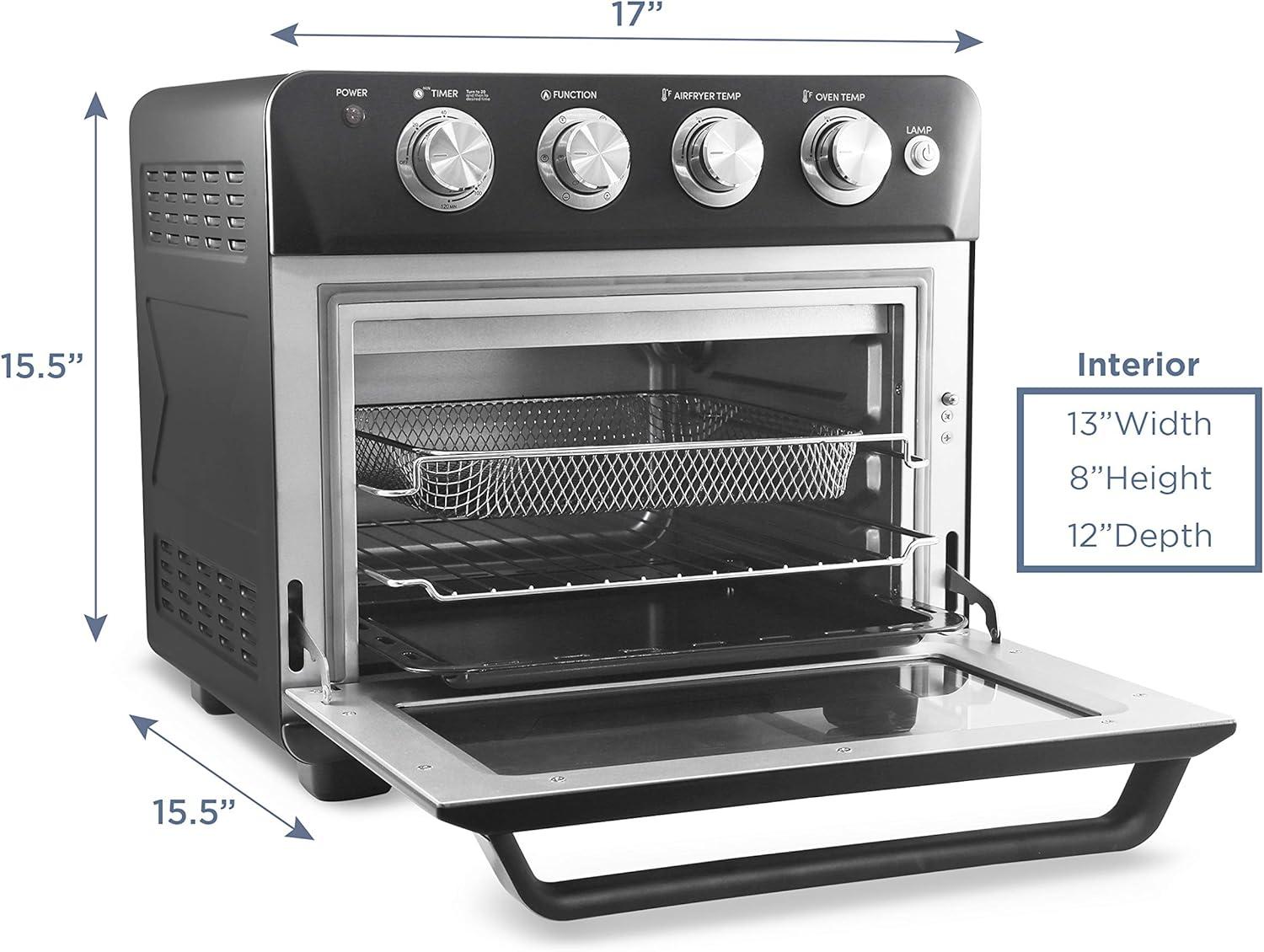 image:imageElite Gourmet EAF9100 MaxiMatic Electric Fryer Oven OilLess Convection Oven Extra large 25L Capacity Grill Bake Roast Air Fryer 1640Watts Black 1688265 Qt