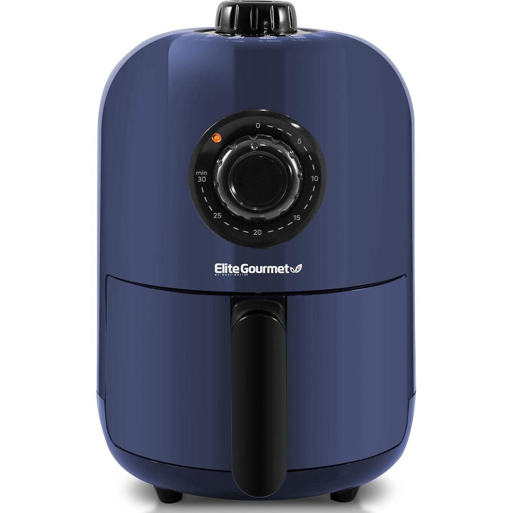 image:imageElite Gourmet EAF2612DX Personal 21Qt Compact Space Saving Programmable Hot Air Fryer OilLess Healthy Cooker Timer amp Temperature Controls 1000W BlackBlue Gray