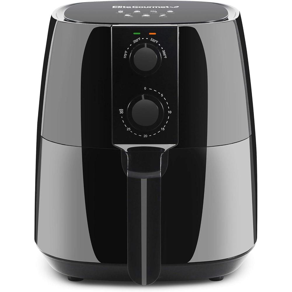 image:imageElite Gourmet EAF4617X Electric Digital Hot Air Fryer 1350Watts OilLess Healthy Cooker Timer amp Temperature Controls 4 Quart Black4 Quart