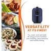 Elite Gourmet EAF-2612DX Personal 2.1Qt Compact Space Saving Programmable Hot Air Fryer, Oil-Less Healthy Cooker, Timer & Temperature Controls, 1000W, Black(Blue Gray)