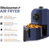 Elite Gourmet EAF-2612DX Personal 2.1Qt Compact Space Saving Programmable Hot Air Fryer, Oil-Less Healthy Cooker, Timer & Temperature Controls, 1000W, Black(Blue Gray)