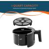 Elite Gourmet EAF-2612DX Personal 2.1Qt Compact Space Saving Programmable Hot Air Fryer, Oil-Less Healthy Cooker, Timer & Temperature Controls, 1000W, Black(Black)