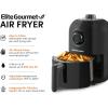Elite Gourmet EAF-2612DX Personal 2.1Qt Compact Space Saving Programmable Hot Air Fryer, Oil-Less Healthy Cooker, Timer & Temperature Controls, 1000W, Black(Black)