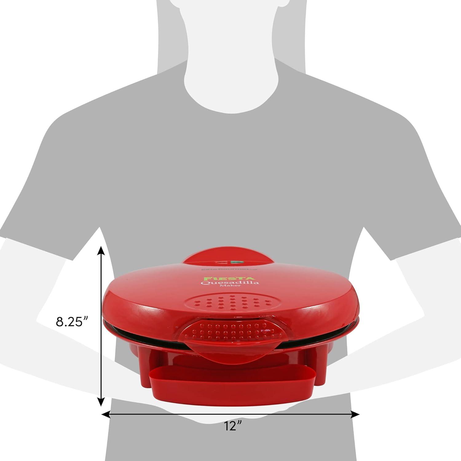 image:imageElite Gourmet EQD118 Electric NonStick 11 Quesadilla Maker EasySlice 6Wedge Grilled Cheese Corn Flour Tortilla Snacks Red11