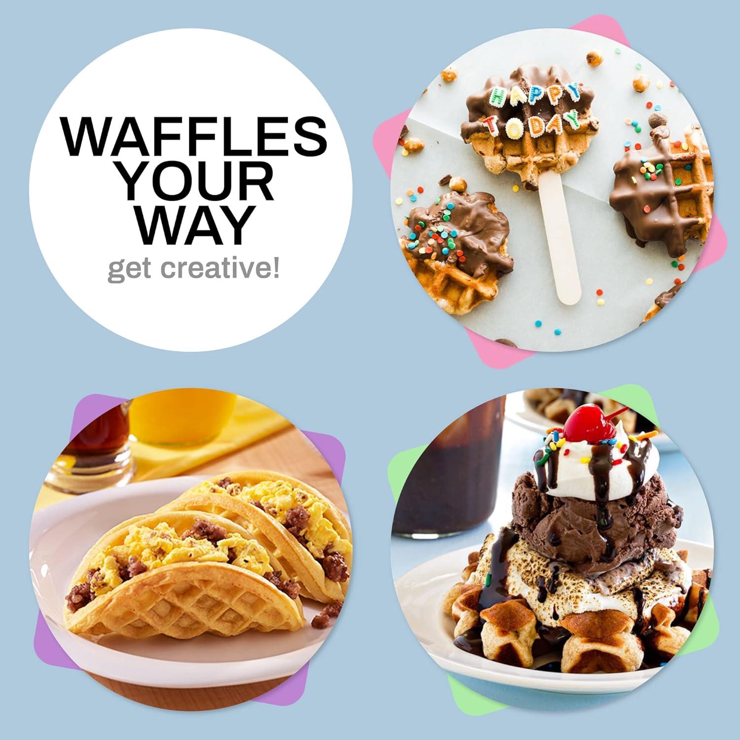 image:imageElite Gourmet EWM013B Electric Nonstick Mini Waffle Maker with 5inch cooking surface Belgian Waffles Compact Design Hash Browns Keto Snacks Sandwich Eggs Easy to Clean BlackBlack