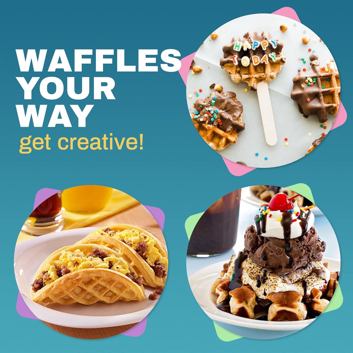 image:imageElite Gourmet EWM460 Nonstick Rotating Flip Belgian Waffle Maker 125Inch Thick Waffles Hash Browns Keto Snacks Sandwich Eggs Easy to Clean Black 5 InchBlack