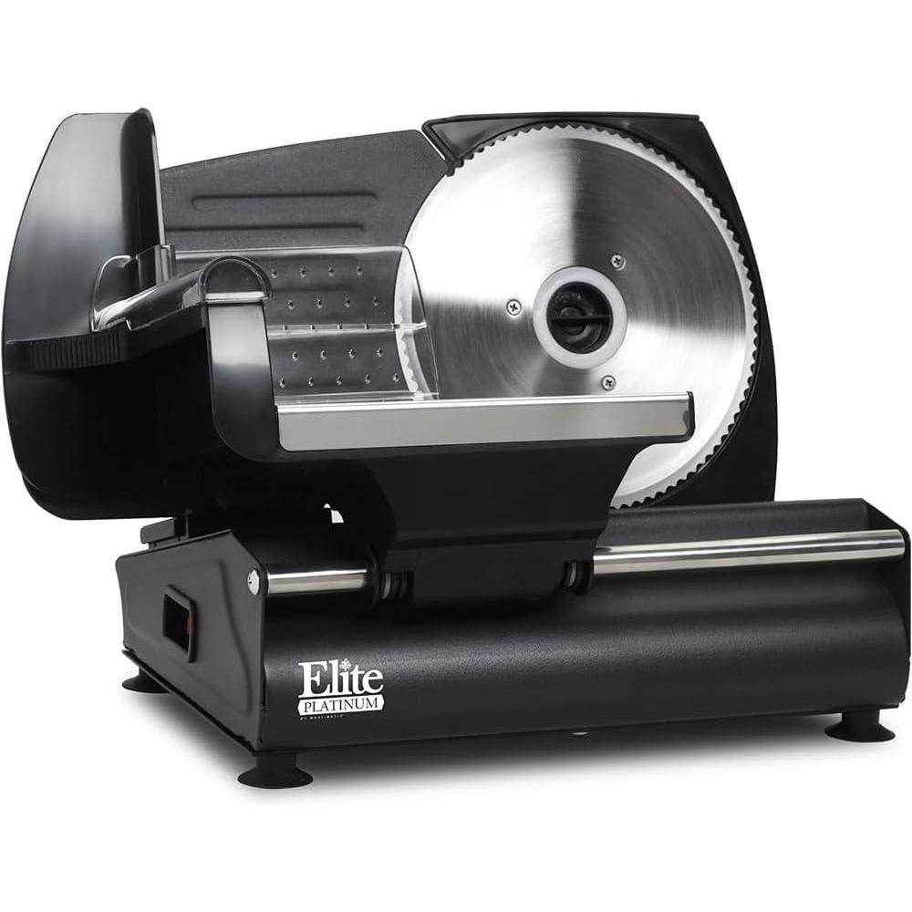 image:imageElite Gourmet EMT625B Ultimate Precision Electric Deli Food Meat Slicer Removable Stainless Steel Blade Adjustable Thickness Ideal for Cold Cuts Hard Cheese Vegetables amp Bread 75 BlackBlack