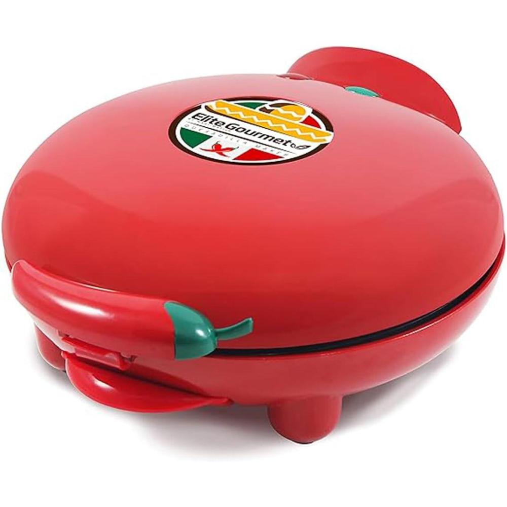 image:imageElite Gourmet EQD118 Electric NonStick 11 Quesadilla Maker EasySlice 6Wedge Grilled Cheese Corn Flour Tortilla Snacks Red8