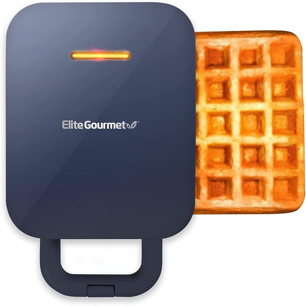 image:imageElite Gourmet EWM015M Electric Nonstick 45inch Mini Waffle Maker Belgian Waffles Compact Design Hash Browns Keto Snacks Sandwich Eggs Easy to Clean MintSlate blue