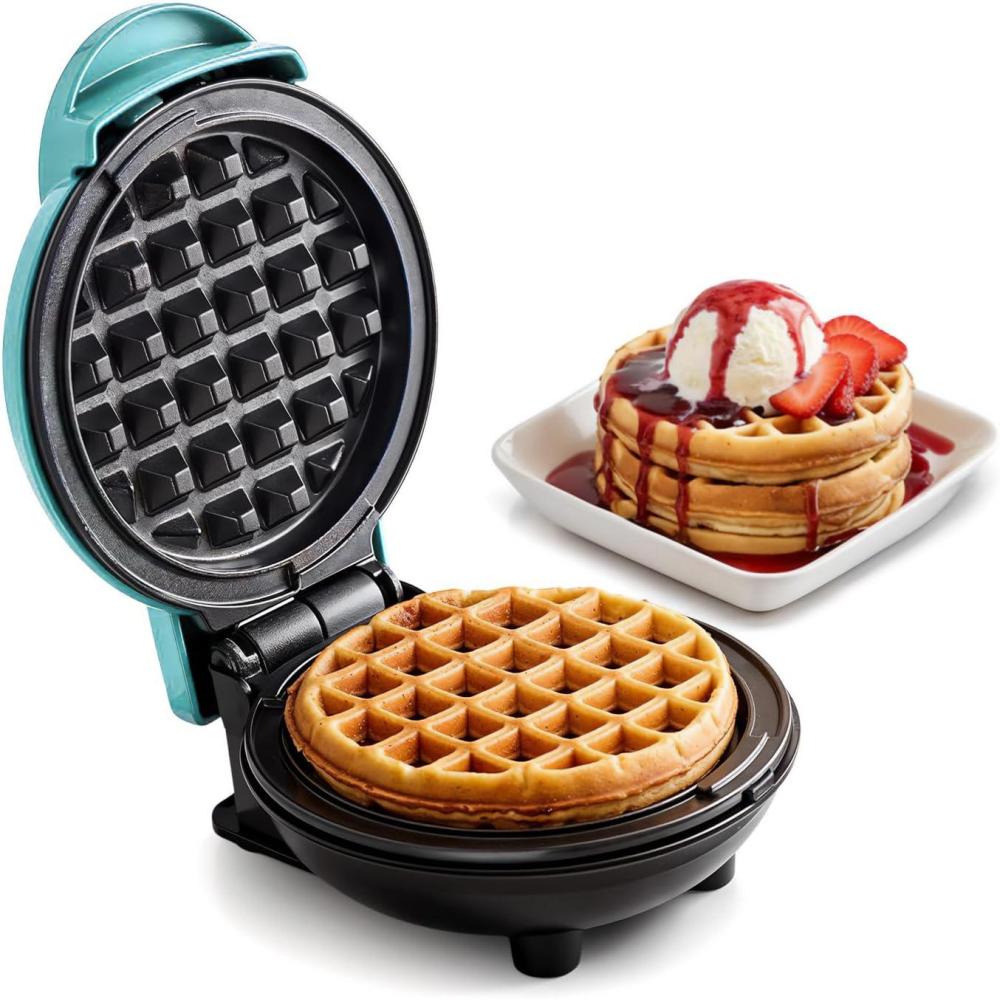 image:imageElite Gourmet EWM015M Electric Nonstick 45inch Mini Waffle Maker Belgian Waffles Compact Design Hash Browns Keto Snacks Sandwich Eggs Easy to Clean MintMint