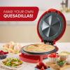 Elite Gourmet EQD-118# Electric Non-Stick 11″ Quesadilla Maker, Easy-Slice 6-Wedge, Grilled Cheese Corn Flour Tortilla Snacks, Red(11 “)