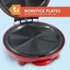 Elite Gourmet EQD-118# Electric Non-Stick 11″ Quesadilla Maker, Easy-Slice 6-Wedge, Grilled Cheese Corn Flour Tortilla Snacks, Red(8″)