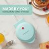 Elite Gourmet EWM013B Electric Nonstick Mini Waffle Maker with 5-inch cooking surface, Belgian Waffles, Compact Design, Hash Browns, Keto, Snacks, Sandwich, Eggs, Easy to Clean, Black(Mint)