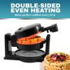 Elite Gourmet EWM460 Nonstick Rotating Flip Belgian Waffle Maker, 1.25-Inch Thick Waffles, Hash Browns, Keto, Snacks, Sandwich, Eggs, Easy to Clean, Black, 5 Inch(Black)
