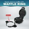 Elite Gourmet EWM460 Nonstick Rotating Flip Belgian Waffle Maker, 1.25-Inch Thick Waffles, Hash Browns, Keto, Snacks, Sandwich, Eggs, Easy to Clean, Black, 5 Inch(Mint)
