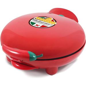 Elite Gourmet EQD-118# Electric Non-Stick 11″ Quesadilla Maker, Easy-Slice 6-Wedge, Grilled Cheese Corn Flour Tortilla Snacks, Red(8″)
