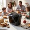 Elite Gourmet Programmable 2-Lb Bread Maker, PFAS Free Ceramic Ceralast™ Pan, Touch Screen Control Panel, 19 Functions, Gluten Free, White, Wheat, Rye & More, 3 Loaf Sizes, Stainless Steel(Black)