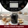 Elite Gourmet Programmable 2-Lb Bread Maker, PFAS Free Ceramic Ceralast™ Pan, Touch Screen Control Panel, 19 Functions, Gluten Free, White, Wheat, Rye & More, 3 Loaf Sizes, Stainless Steel(Black)