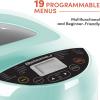 Elite Gourmet Programmable Bread Maker with PFAS-Free CERALAST™ Ceramic Pan, 2 lb Loaf, 19 Presets incl. Gluten-Free, 3 Sizes, Delay Timer, Steel Gray(Mint)