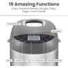 Elite Gourmet Programmable Bread Maker with PFAS-Free CERALAST™ Ceramic Pan, 2 lb Loaf, 19 Presets incl. Gluten-Free, 3 Sizes, Delay Timer, Steel Gray(Stainless Steel)