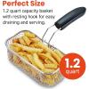 Elite Gourmet EDF1116 Electric 1.2 Qt. / 4.8 Cup Oil Capacity Deep Fryer, Adjustable Temperature, Removable Basket, Lid with Cool-Touch Knob, Stainless Steel(1.2 Qt. / 4.8 Cup)