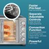 Elite Gourmet ETO4524 45L Countertop Convection Toaster Oven, French Doors, Adjustable Temperature & Timer, Bake, Roast, Broil, Toast, Includes Baking Pan, Rack, Rotisserie, Stainless Steel(18-Slice  45L)
